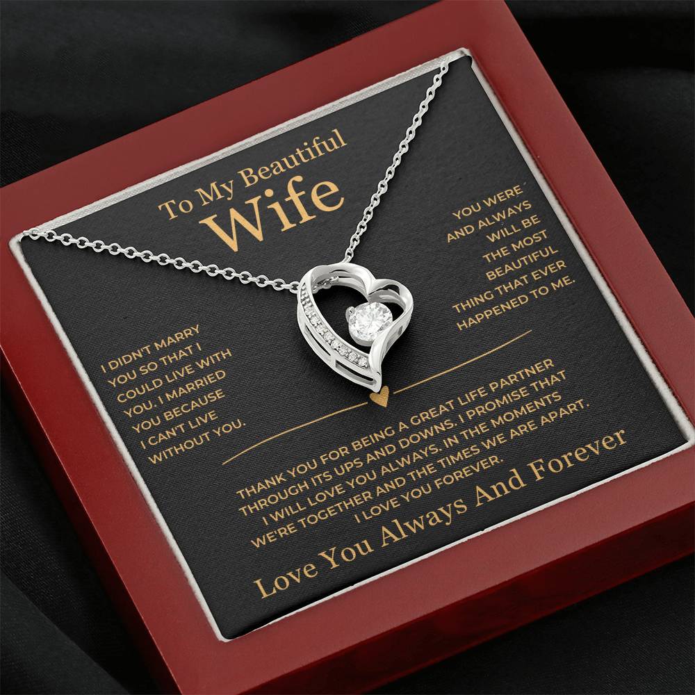 Forever Love Necklace - To My Beautiful Wife