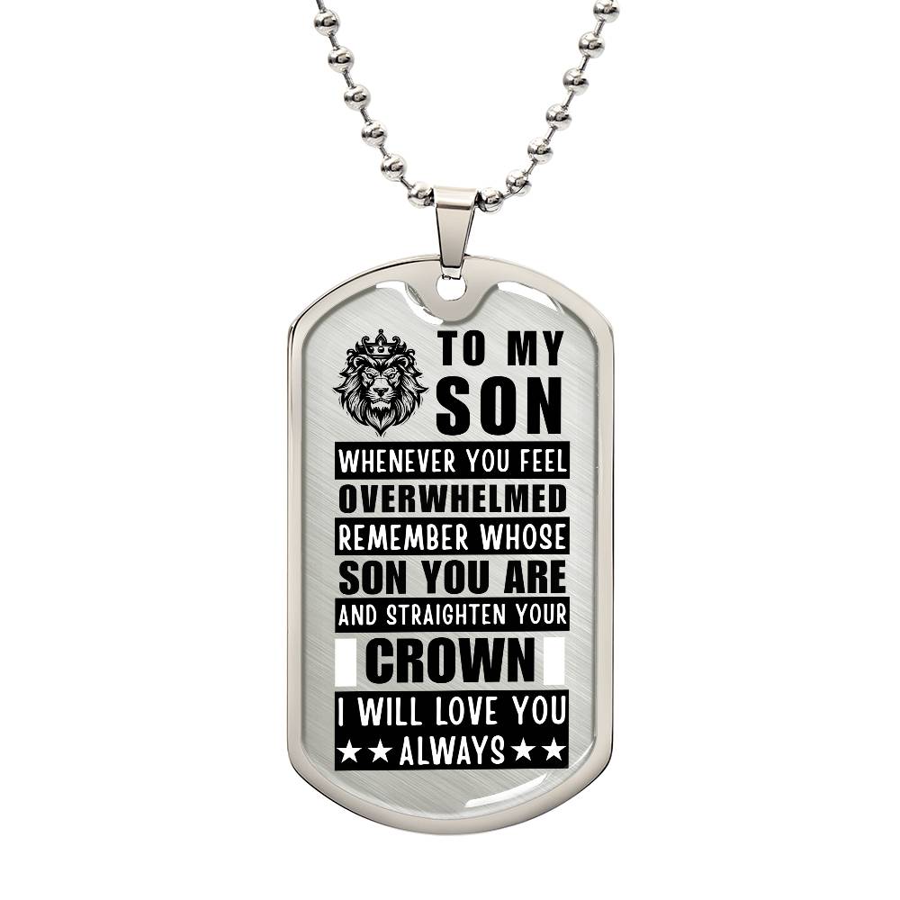 Personalized Dog Tag Necklace with Engraving. Gift for Son