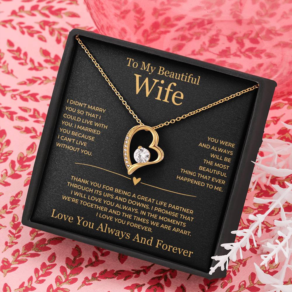 Forever Love Necklace - To My Beautiful Wife