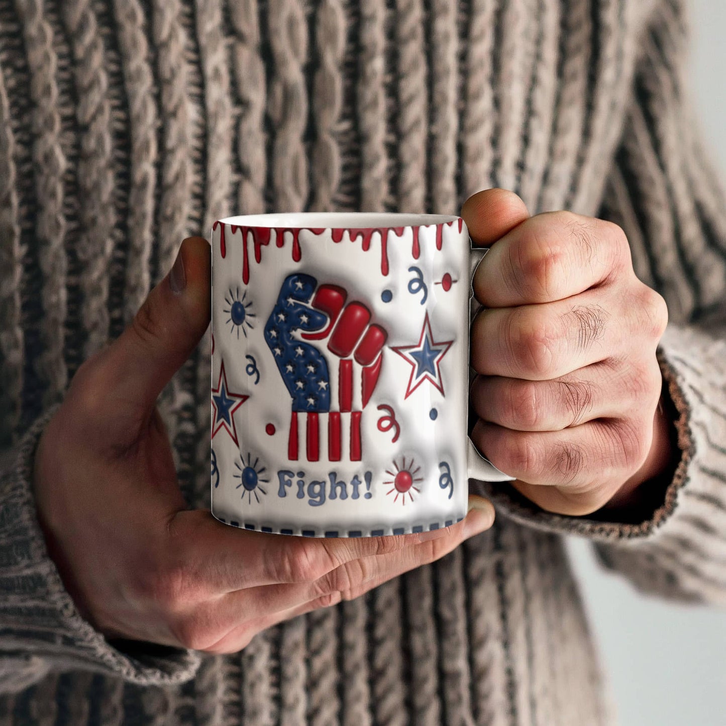 Patriotic Ceramic Mug for Coffee Lovers