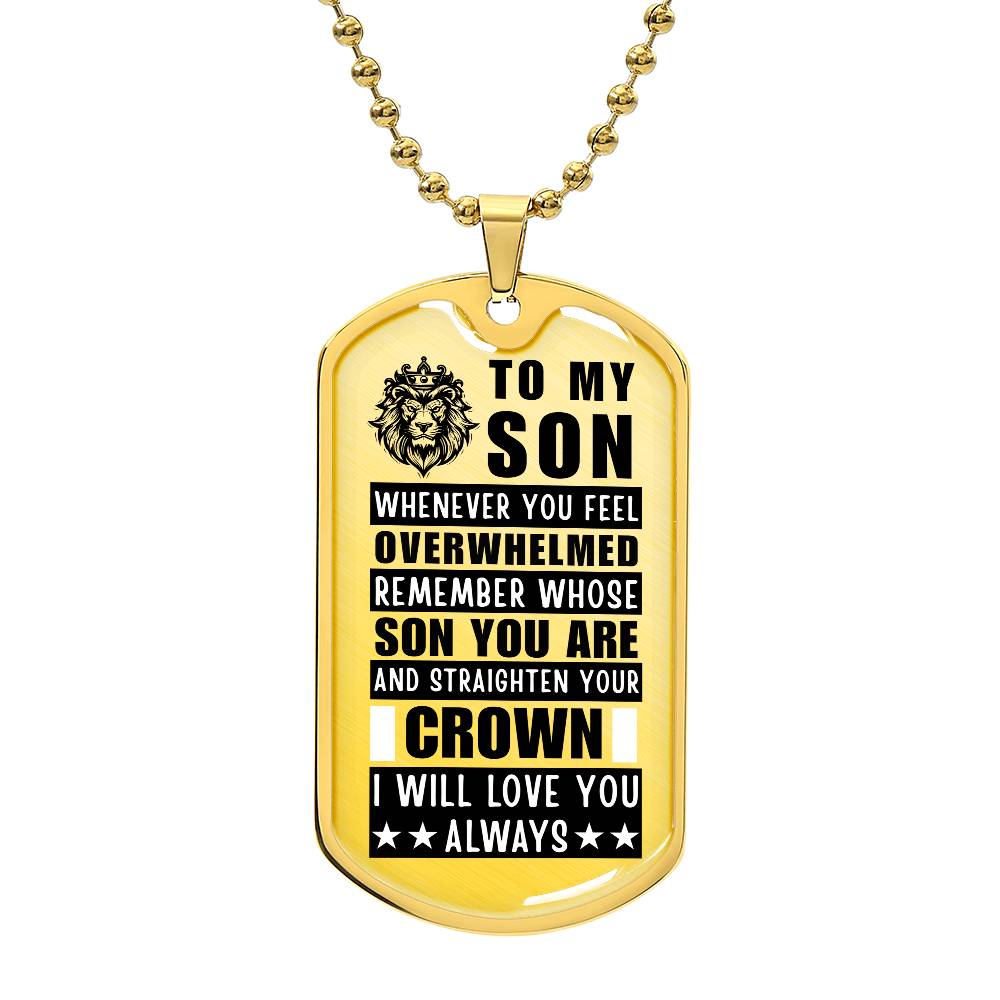 Personalized Dog Tag Necklace with Engraving. Gift for Son