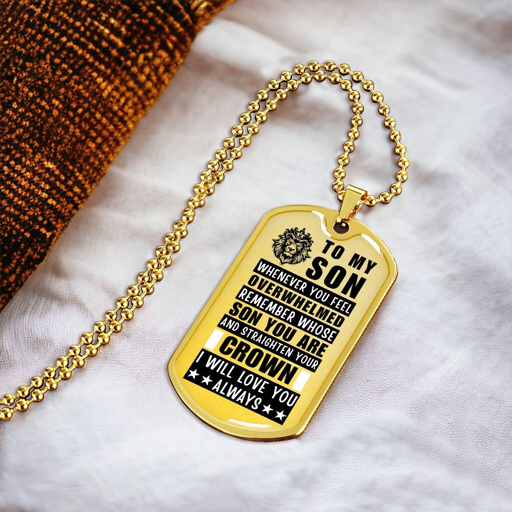 Personalized Dog Tag Necklace with Engraving. Gift for Son