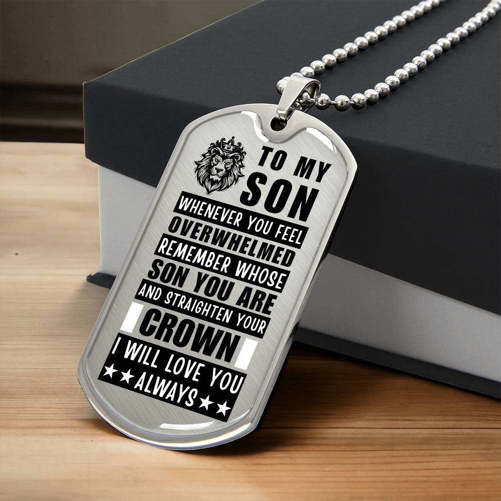 Personalized Dog Tag Necklace with Engraving. Gift for Son