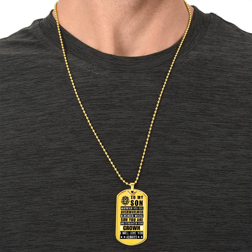 Personalized Dog Tag Necklace with Engraving. Gift for Son
