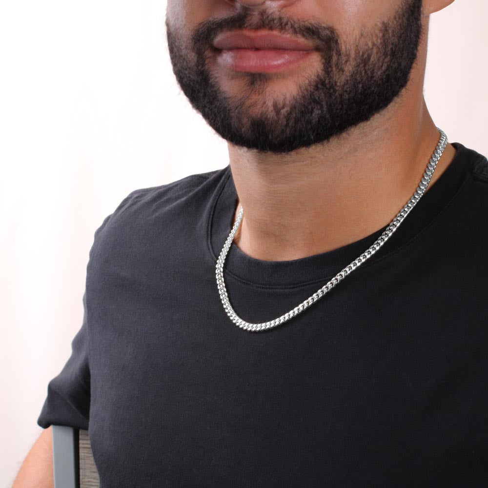 Cuban Link Chain with Sentimental Message for Grandson