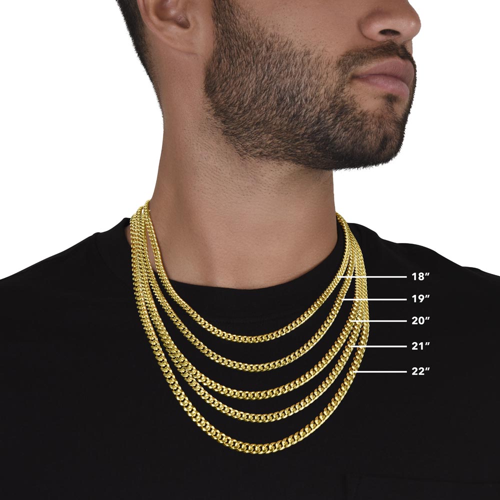 To My Son Cuban Link Chain Necklace - Gift Box Included
