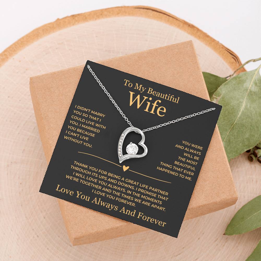 Forever Love Necklace - To My Beautiful Wife