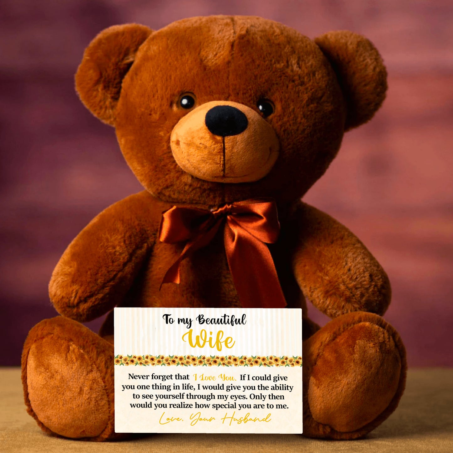To My Beautiful Wife Mother's Day Card with Teddy Bear