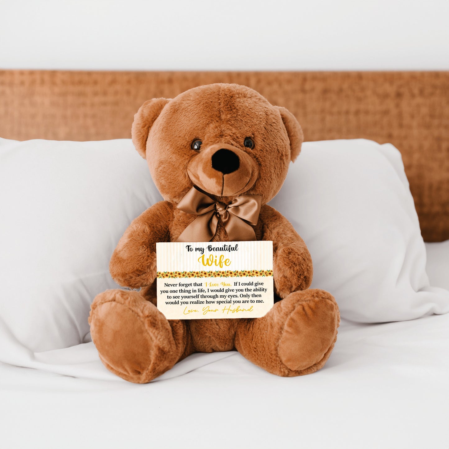 To My Beautiful Wife Mother's Day Card with Teddy Bear