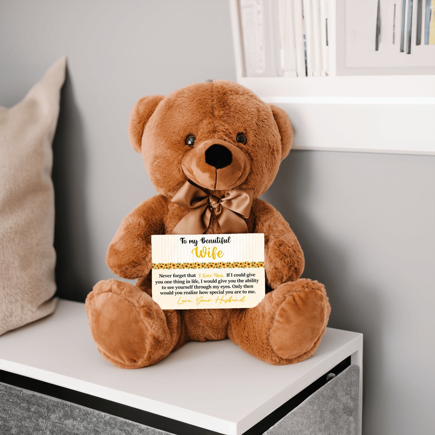 To My Beautiful Wife Mother's Day Card with Teddy Bear