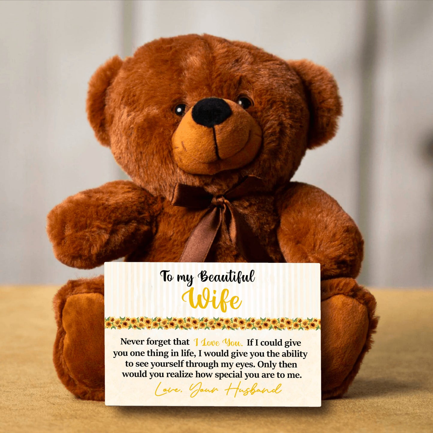 To My Beautiful Wife Mother's Day Card with Teddy Bear
