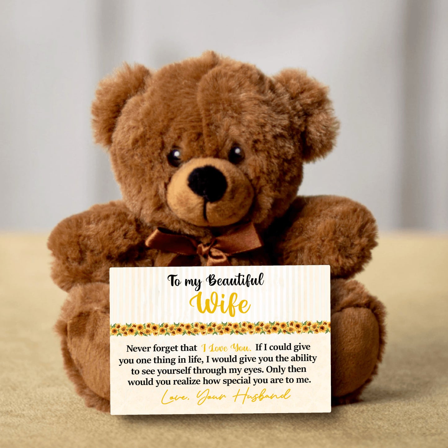 To My Beautiful Wife Mother's Day Card with Teddy Bear
