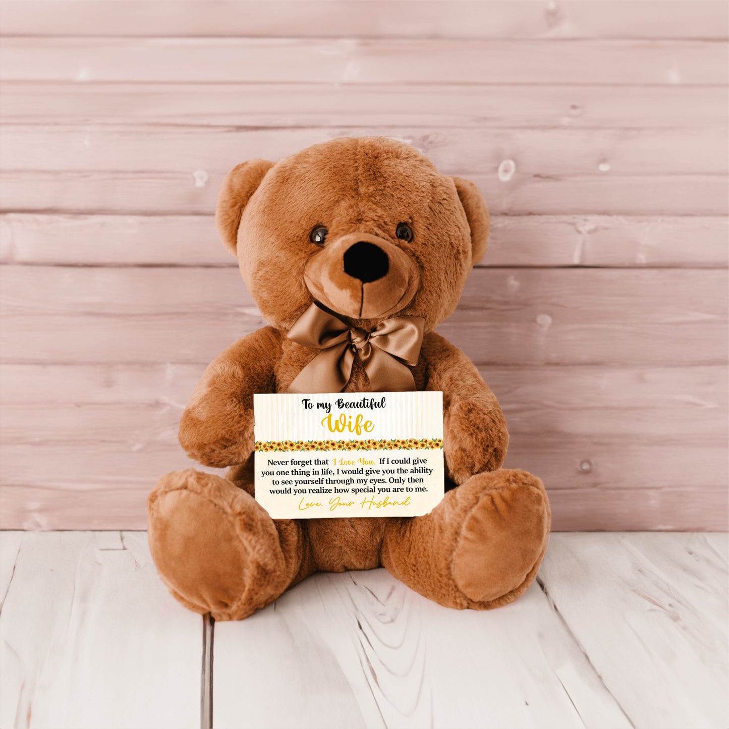 To My Beautiful Wife Mother's Day Card with Teddy Bear