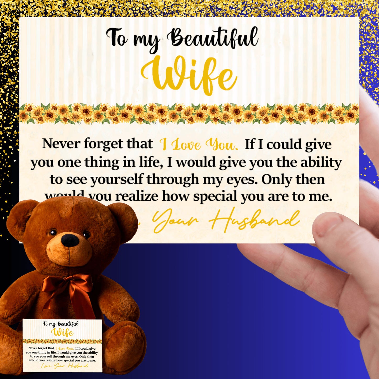 To My Beautiful Wife Mother's Day Card with Teddy Bear