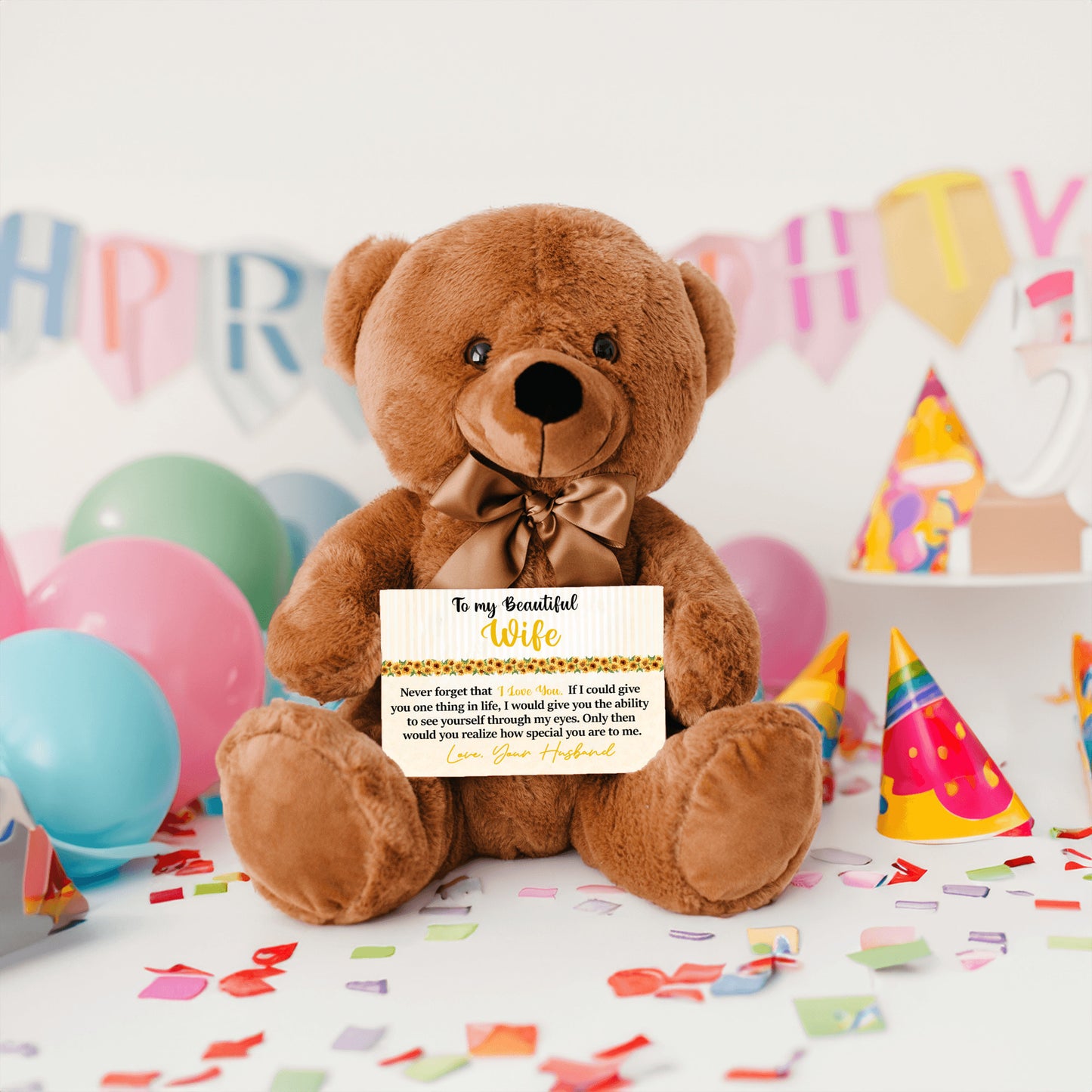 To My Beautiful Wife Mother's Day Card with Teddy Bear