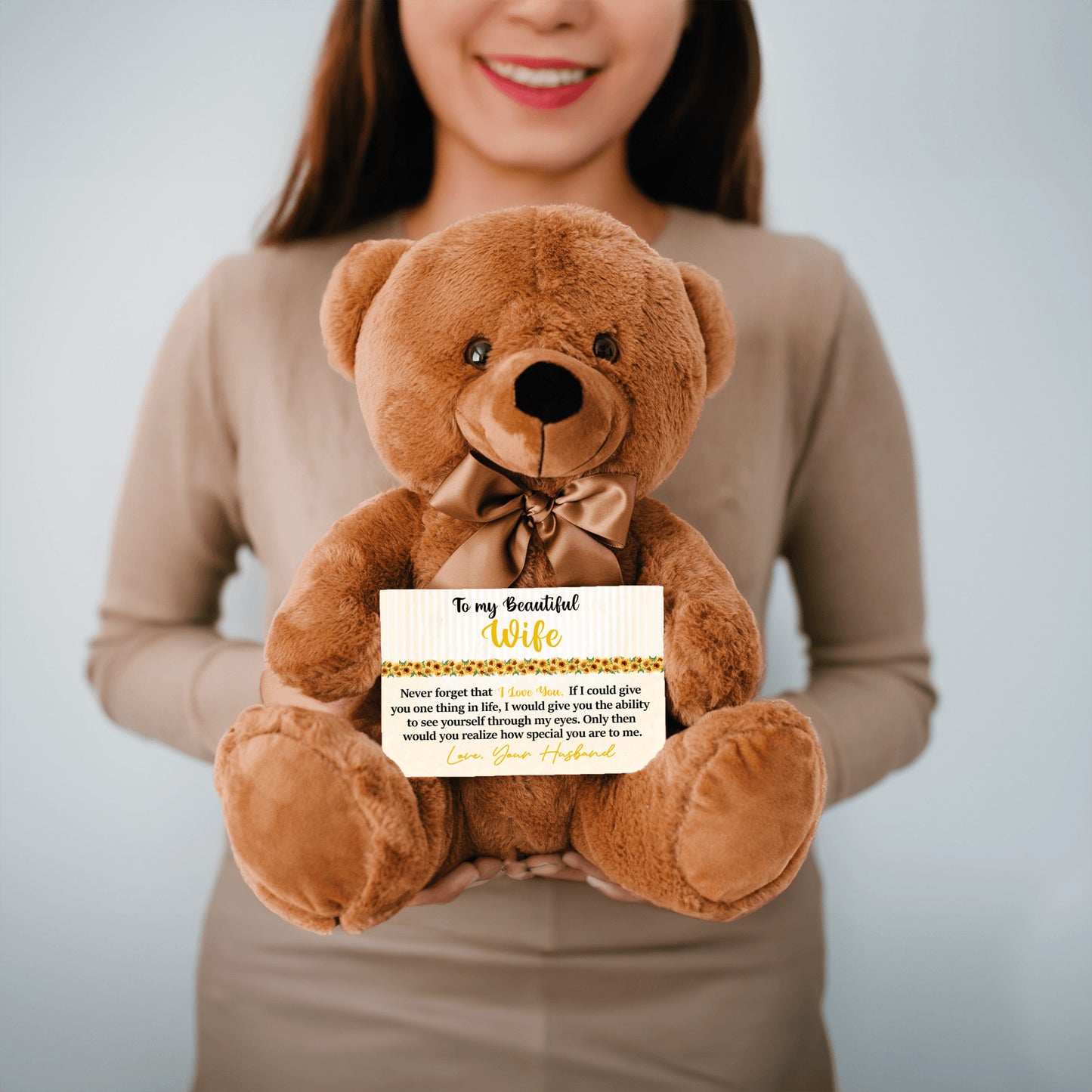 To My Beautiful Wife Mother's Day Card with Teddy Bear