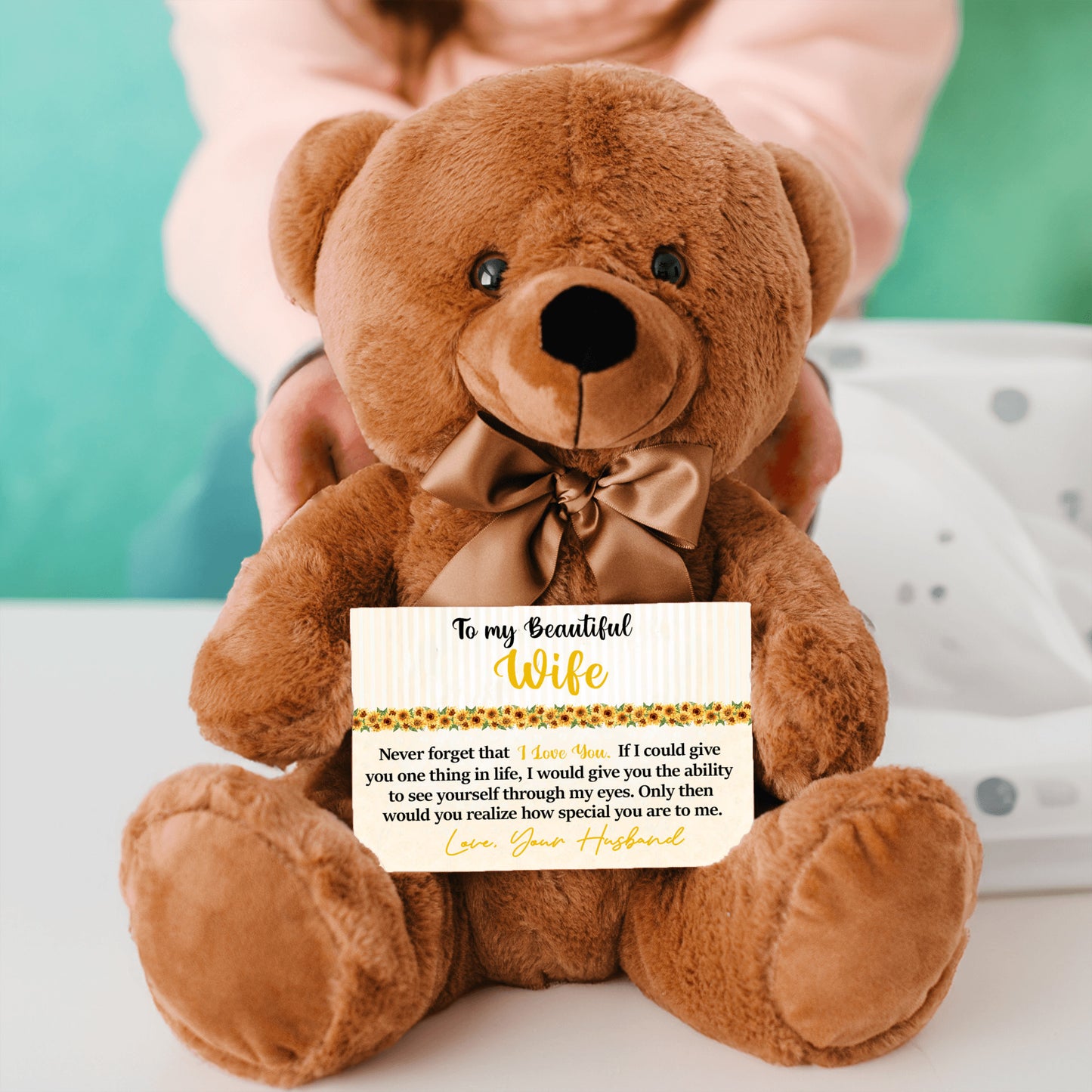 To My Beautiful Wife Mother's Day Card with Teddy Bear