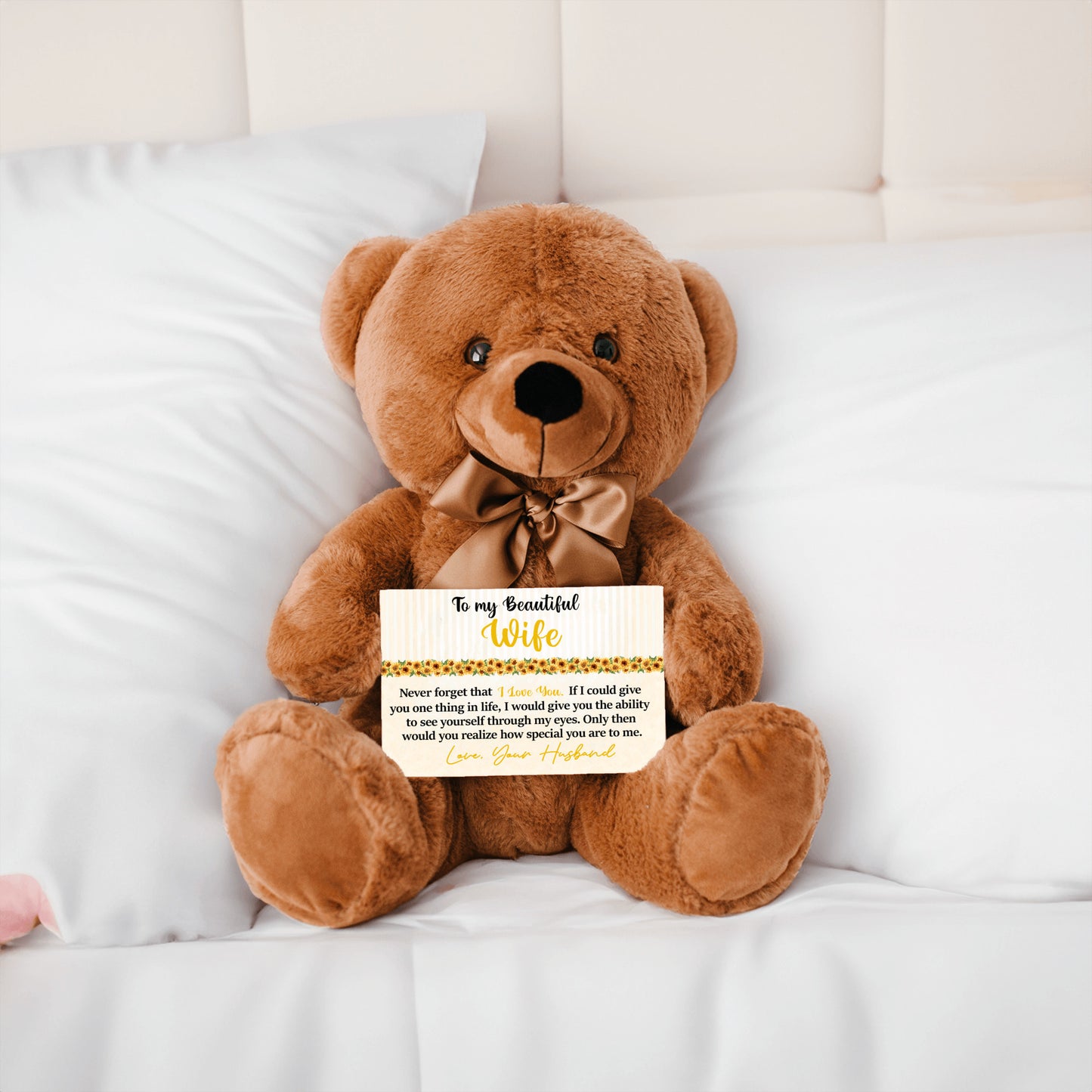 To My Beautiful Wife Mother's Day Card with Teddy Bear