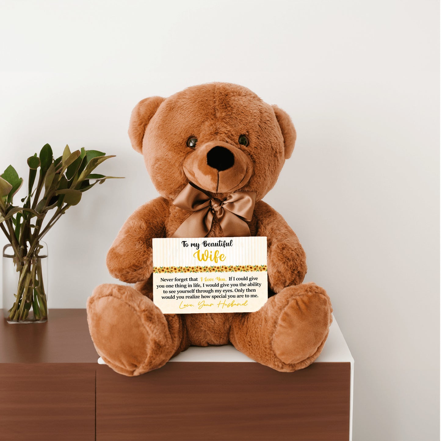 To My Beautiful Wife Mother's Day Card with Teddy Bear