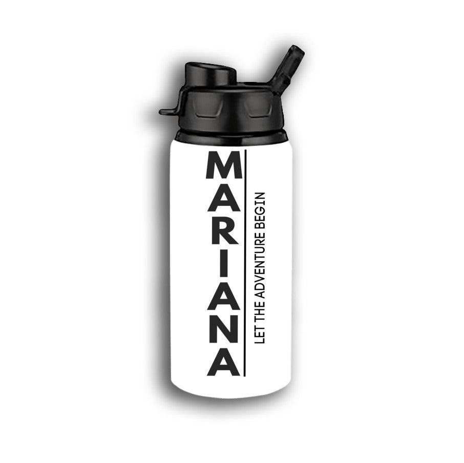 Personalized Name Water Bottle – Let the Adventure Begin – Custom Gift for College, Travel, Graduation or Back to School
