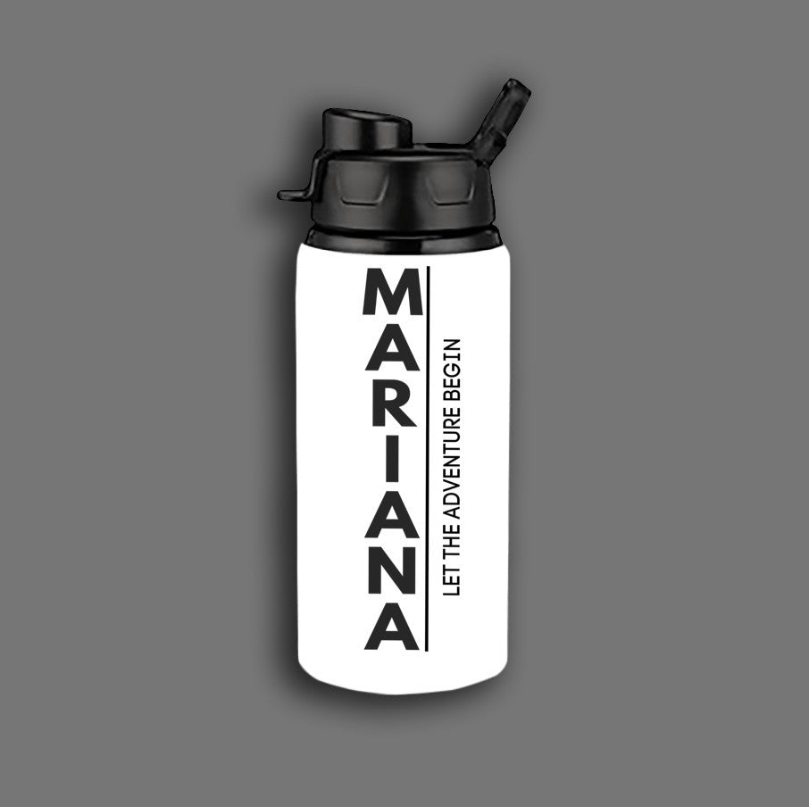 Personalized Name Water Bottle – Let the Adventure Begin – Custom Gift for College, Travel, Graduation or Back to School