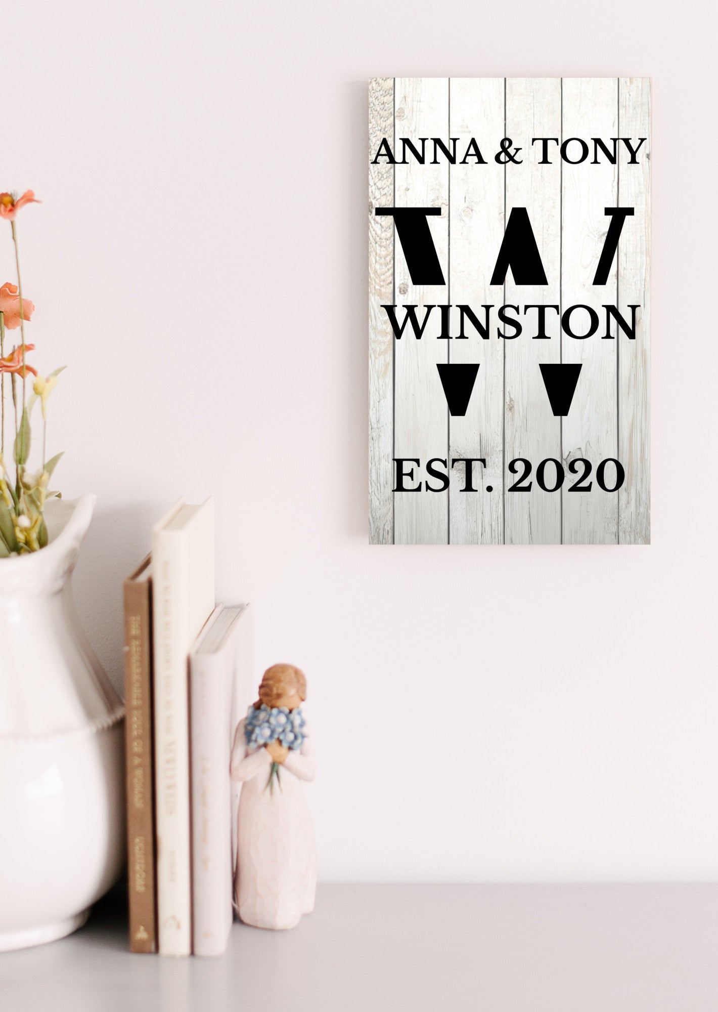 Custom Family Name Sign – UV Printed MDF Plaque – Rustic Home Decor with Est. Year – Personalized Couple Gift