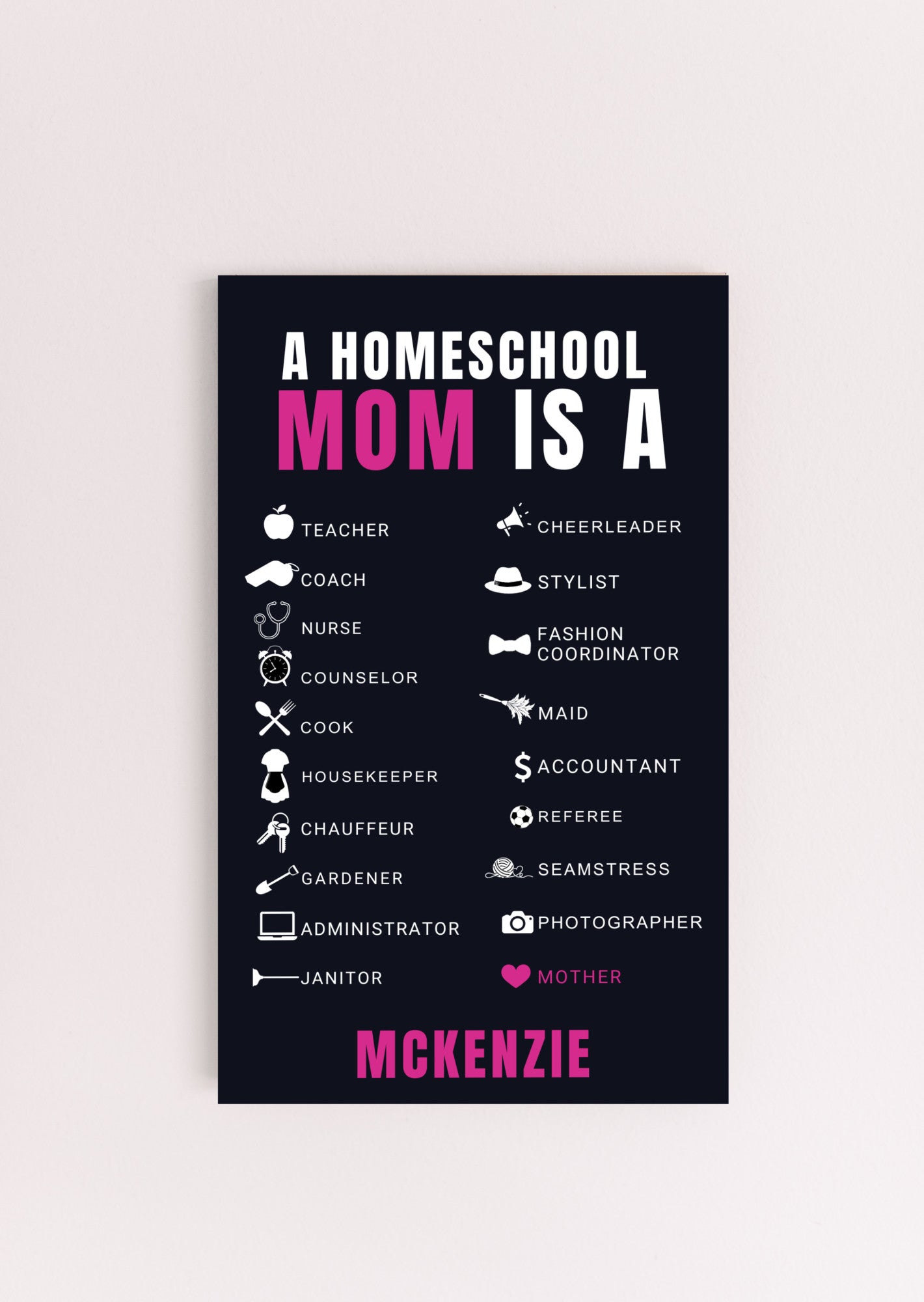 Homeschool Mom UV Printed MDF Sign - 6x10, Mother's Day Gift, Gift for Mom, Mom Poster, Gift for Grandma