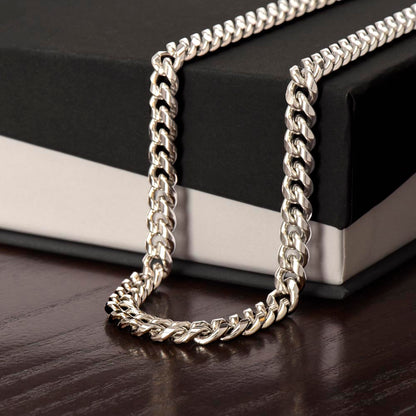 Cuban Link Chain with Sentimental Message for Grandson
