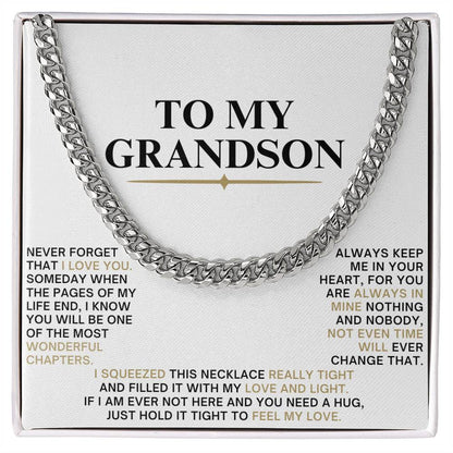 Cuban Link Chain with Sentimental Message for Grandson