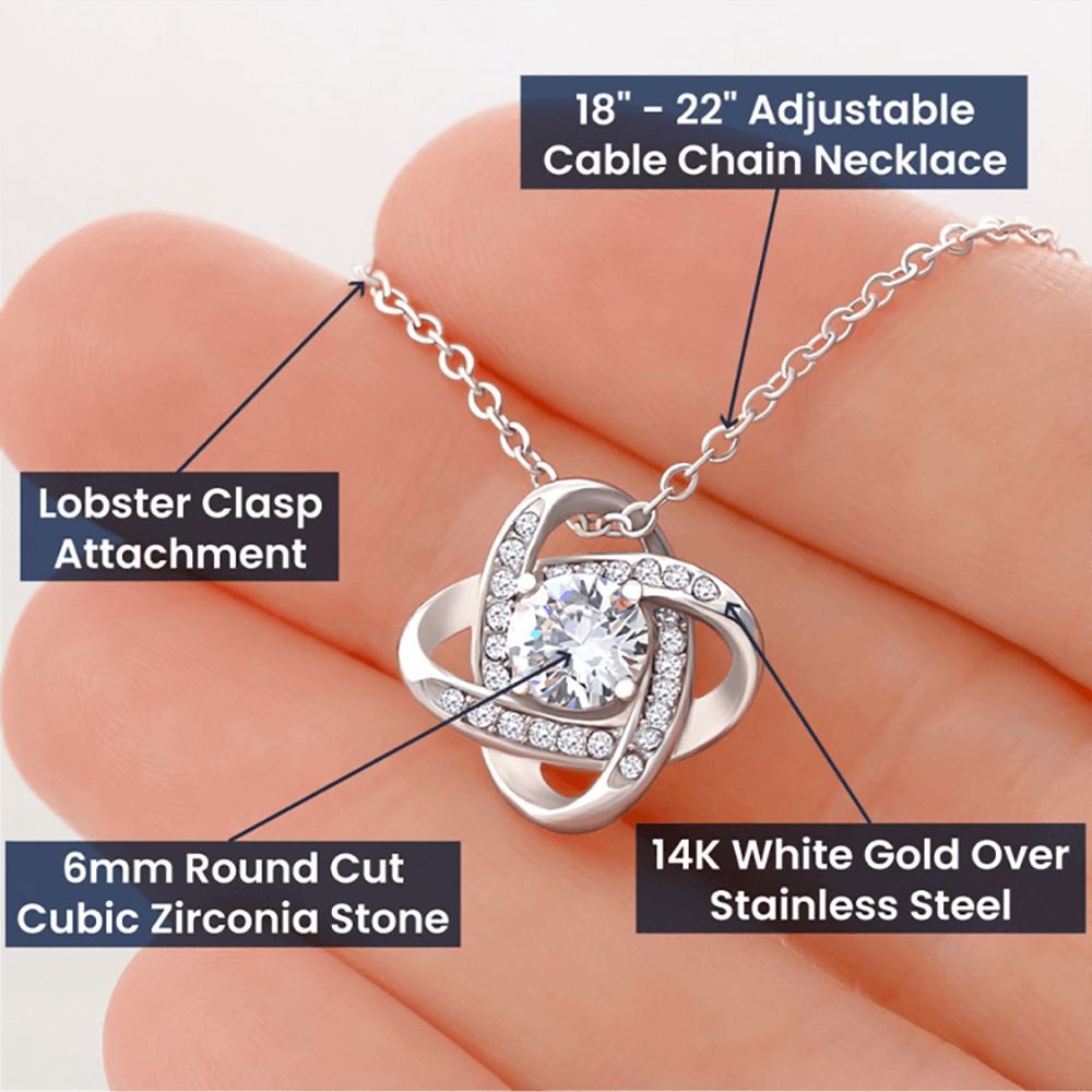 Love Knot Necklace for Daughter with Message Card