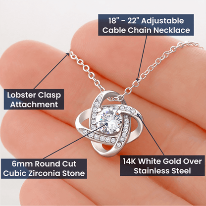 Love Knot Necklace for Daughter with Message Card