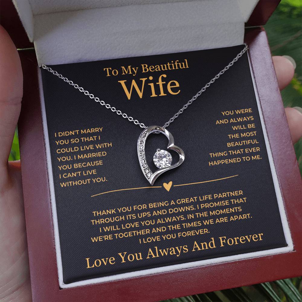 Forever Love Necklace - To My Beautiful Wife