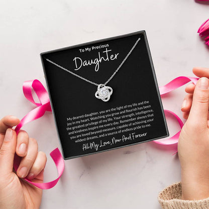 Love Knot Necklace for Daughter with Message Card