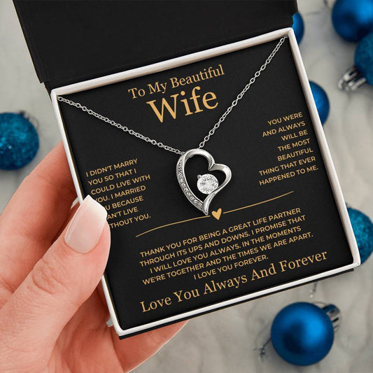 Forever Love Necklace - To My Beautiful Wife