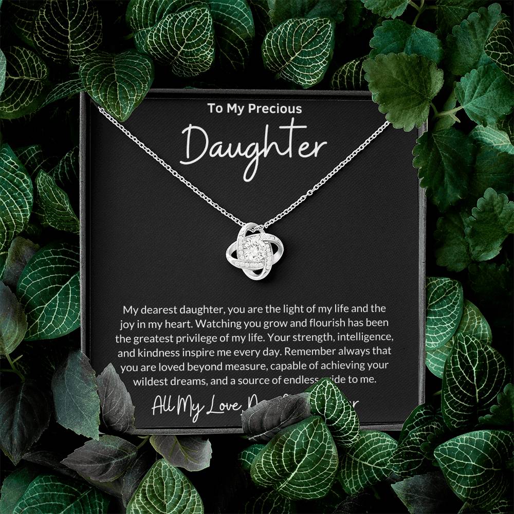 Love Knot Necklace for Daughter with Message Card