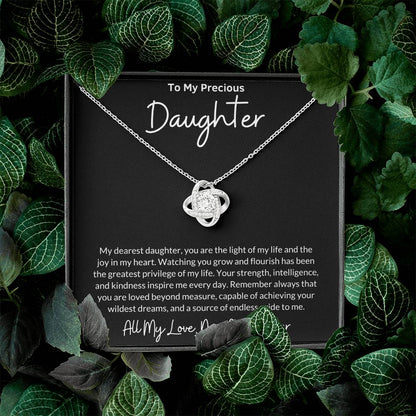 Love Knot Necklace for Daughter with Message Card