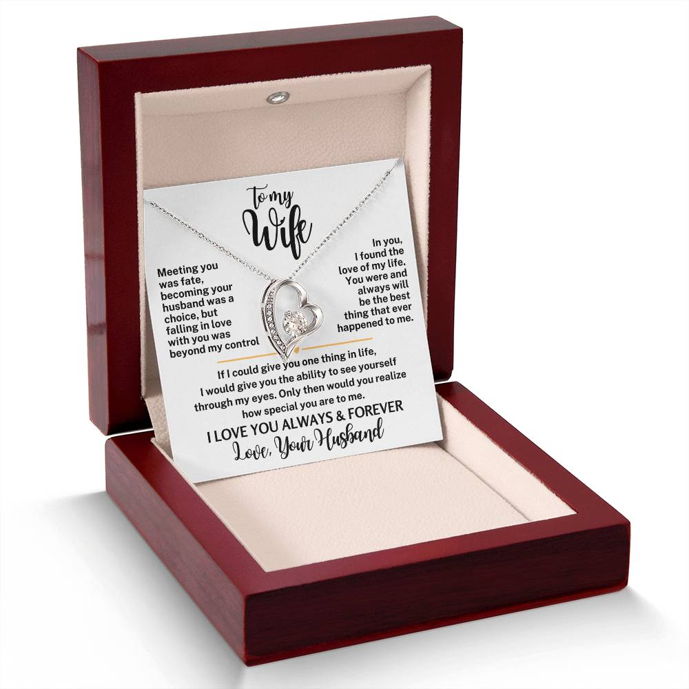 Forever Love Necklace with Message Card To My Wife