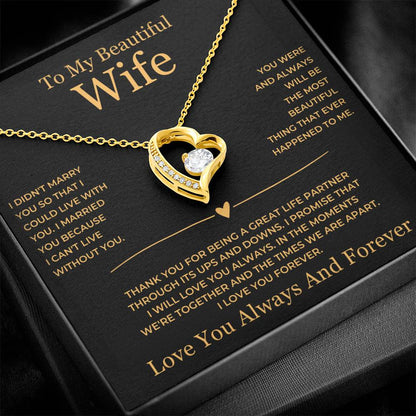 Forever Love Necklace - To My Beautiful Wife