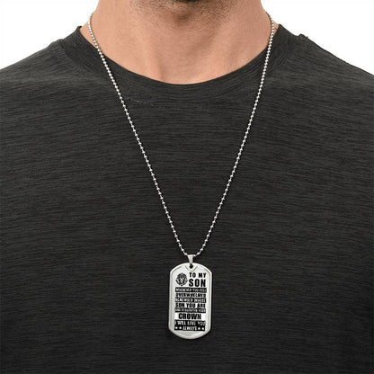 Personalized Dog Tag Necklace with Engraving. Gift for Son
