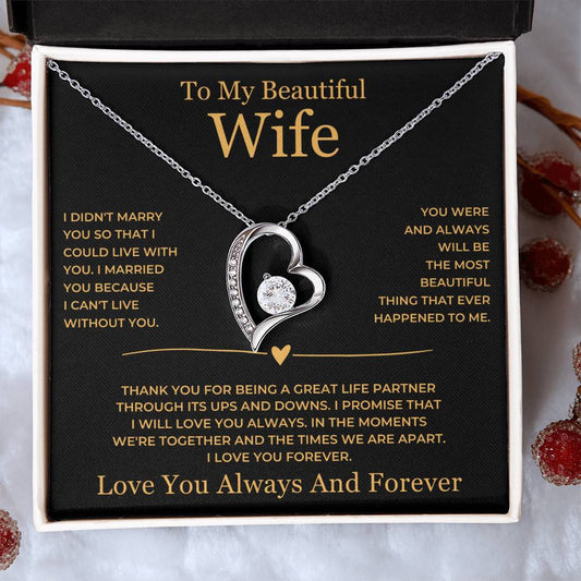 Forever Love Necklace - To My Beautiful Wife