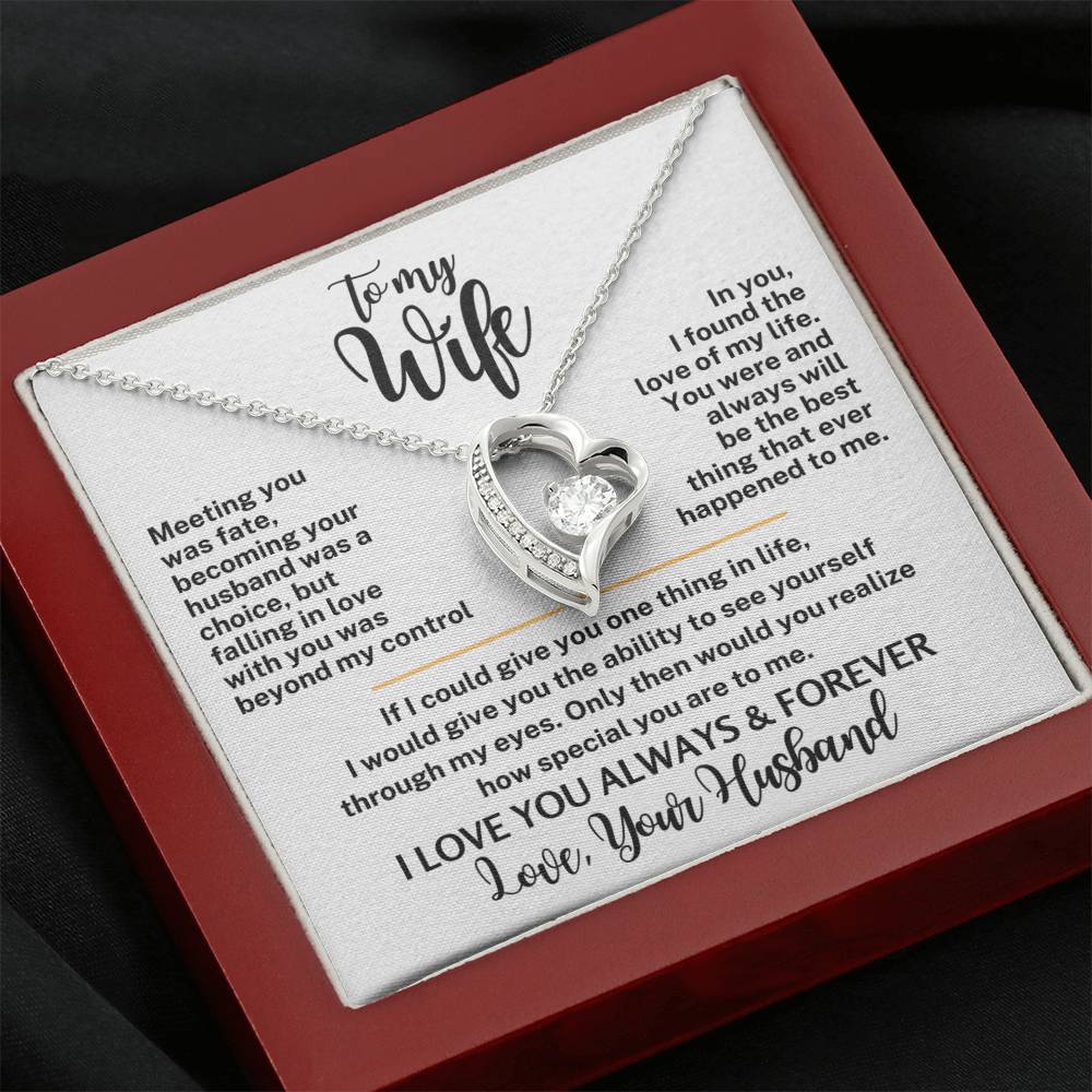 Forever Love Necklace with Message Card To My Wife