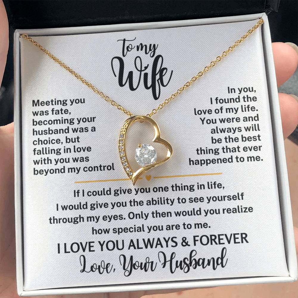 Forever Love Necklace with Message Card To My Wife