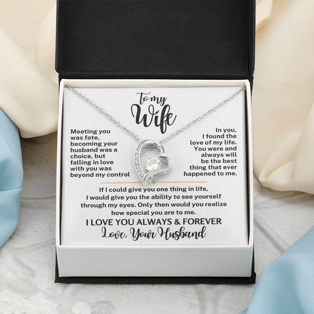 Forever Love Necklace with Message Card To My Wife