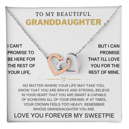 Interlocking Heart Necklace for Granddaughter - CZ Crystals
