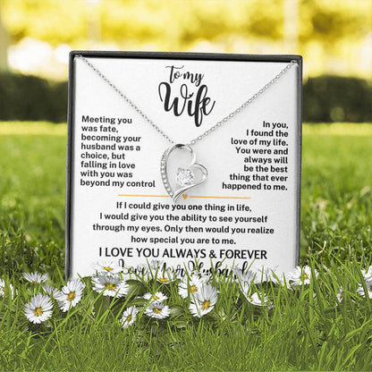 Forever Love Necklace with Message Card To My Wife