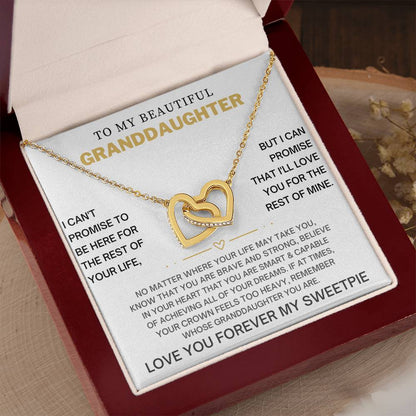 Interlocking Heart Necklace for Granddaughter - CZ Crystals