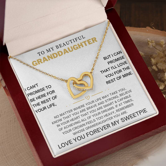 Interlocking Heart Necklace for Granddaughter - CZ Crystals