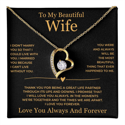 Forever Love Necklace - To My Beautiful Wife