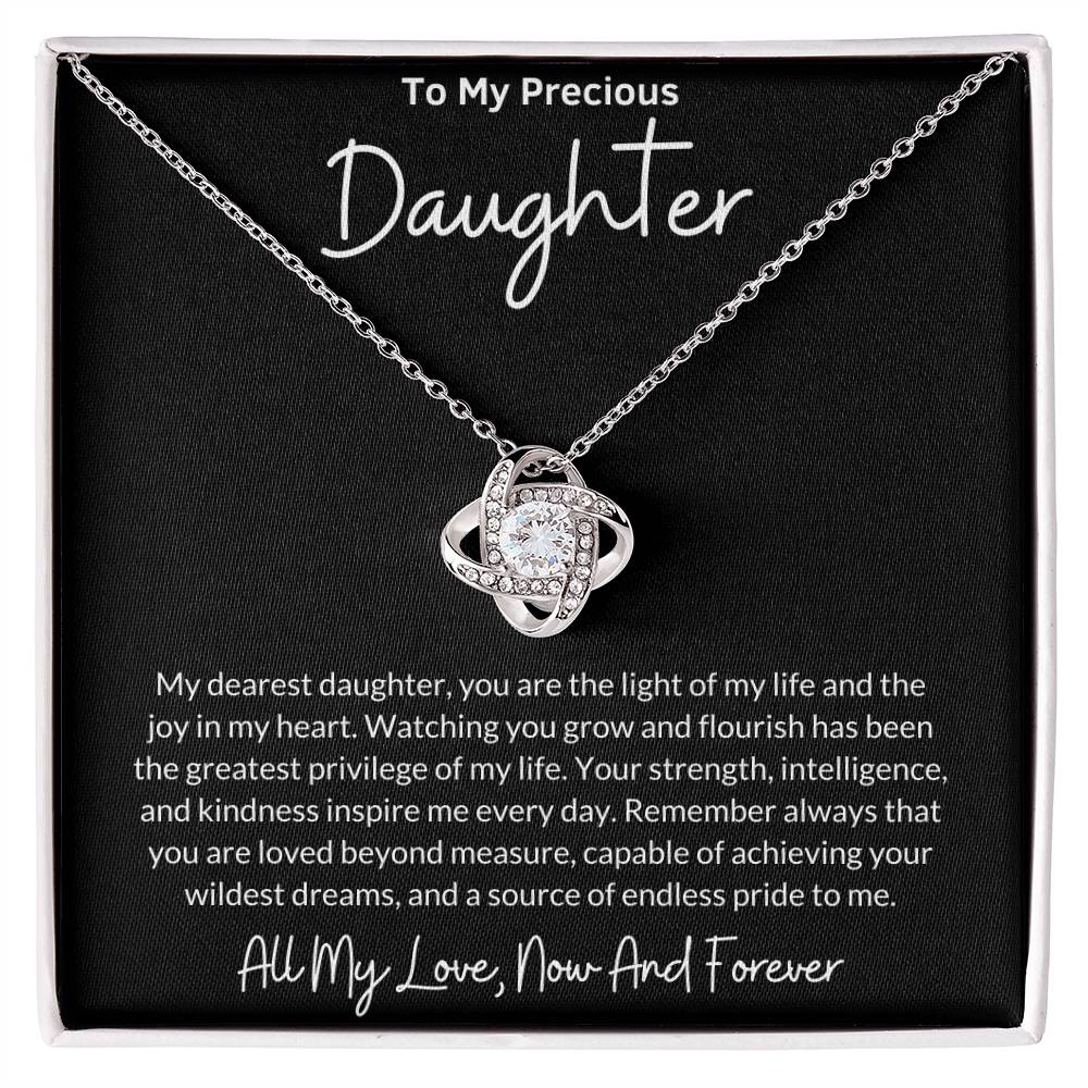 Love Knot Necklace for Daughter with Message Card