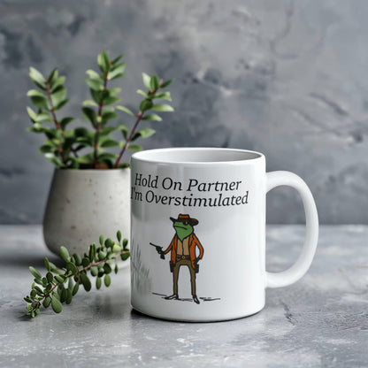 Funny Cowboy Frog Ceramic Mug - 11 & 15 oz.